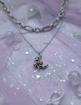 [Baby Monster Rora Necklace] Balletcore Moon Layered Necklace (Surgical Steel)