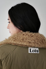 Reversible fur coat, Camel