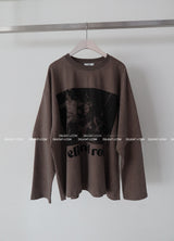Layered printed oversized fit T-shirt