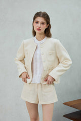 CHERISH TWEED JACKET / WHITE