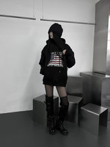 アメリカン フラッグ オーバーフィット フード(unisex / fleece-lined)