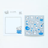 Seal stickers: White puppy, blue, green, 2-sheet set