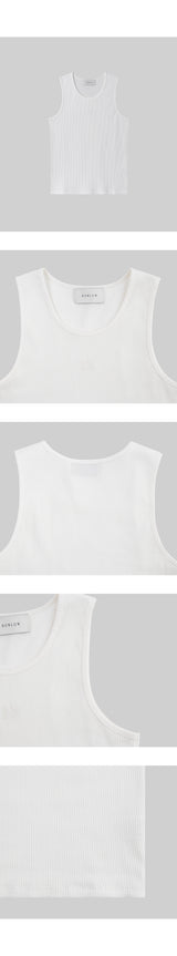 Ribbed Logo Sleeveless [Ivory]