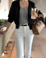 Heather Shirred Cotton Sleeveless Top / 4 Colors