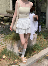 Pure Frill Mini Tiered Skirt Pants (3color)