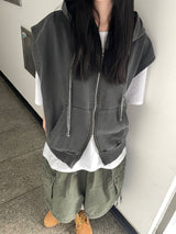 Leo Pigment Hooded Two-Way Vest