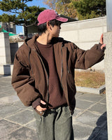 ブリティッシュフード付きフライトウォーマージャケット (ブラック)