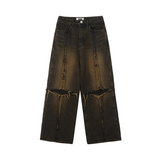 [24SS LSD COLLECTION] Cross Raw Edge Denim Pants_Black