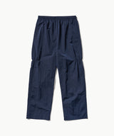 Shirring Nylon Straight Pants - Navy
