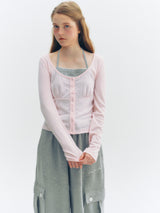 Halter Button T-Shirt (Pink)