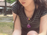 gleaming twin little star dot necklace [purple yellow]
