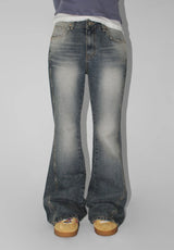 SIDE STUD FLARE DENIM