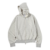 Untitled スターリーナイトスモールストライプフードジップアップ Melange White
