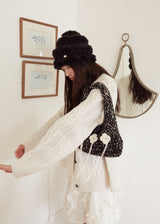 Stripe Fur Beanie - Black