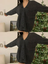 Melo Big Pocket Loose Fit Knit Cardigan