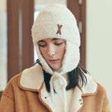 VA Patch Fly Knit Beanie / Cream