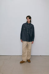 Washed over denim shirt (deep blue)