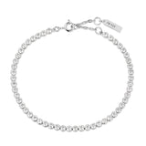 Low Bezel Set 925 Silver +Rhodium Bracelet B058-06H