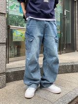 Tachi washed cargo denim pants