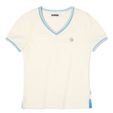 VネックスリムフィットTシャツ [IVORY]