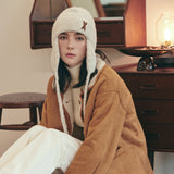 VA Patch Fly Knit Beanie / Cream