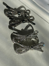 Glitter ribbon hair pin (2color)
