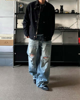 SV ice damage denim pants