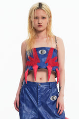 Embryo Pu leather special-shaped tube top