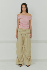BELT LAYER PANTS / BEIGE