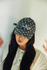vintage washing dot ball cap (Pigment Black)