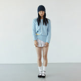 Alpaca button cardigan_sky blue