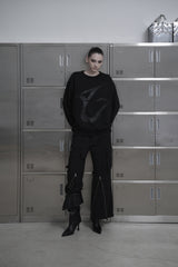 [MADE / unisex ] レザーロゴパッチスウェットシャツ