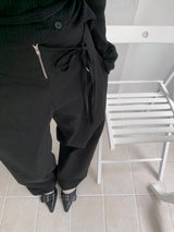 Troye Strap Point Semi-Formal Wide Long Pants (3 Colors)