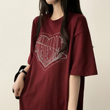 Face Heart Boxy Fit Short Sleeve T-shirt