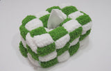 green checkerborad tissue case