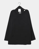 リトンストラップボートネックオフショルダー長袖ニットTシャツ
