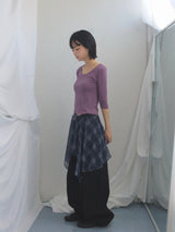 U-Neck Three-Quarter Slim Line Cotton Top
