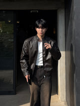 Kintz vegan leather zip-up jacket