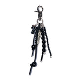 mushroom gemstone keyring (black)