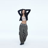 Dyeing Corduroy Cargo Banding Pants Dirty Beige