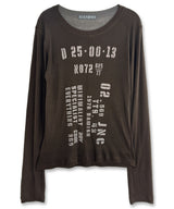 Stencil Numbering Long Sleeve Tee_Brown