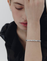 26SS★ H-Link AB(W) Duo Line Pave Bangle