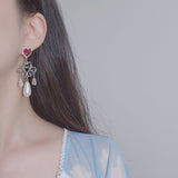 ハートジュエルクイーンピアス - ローズピンク