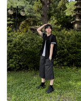 モーメントチェックロールアップショートスリーブカーディガン