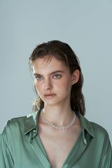 Silver925_グラデーションホワイトクオーツ_ネックレス (2colors)