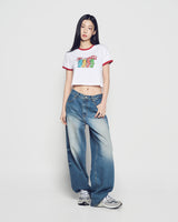 26SS WOMAN ACベアクロップリンガーTシャツ