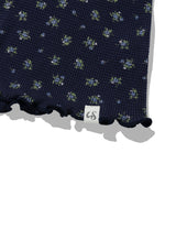 RUFFLE FLOWER BLOUSE(NAVY)