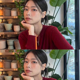 [Celeb pick] Glow shine ribbon Necklace