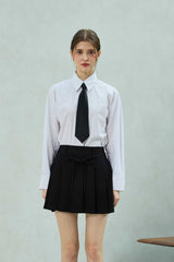 UNBALANCE SHIRRING SHIRT / WHITE