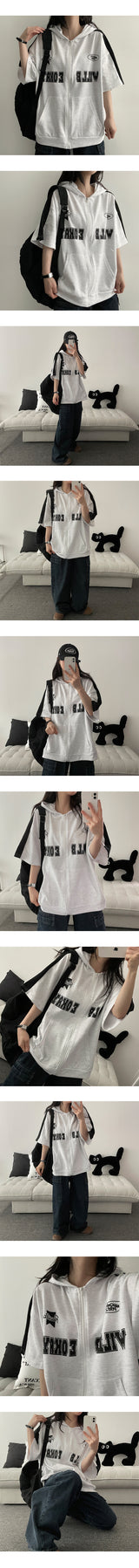 Billie Short Sleeve Hooded Zip-Up